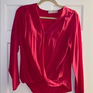 Amanda Uprichard hot pink silk top size medium